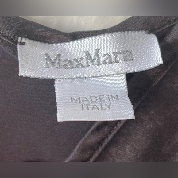 MaxMara Silk Blend Spaghetti Strap V-Neck Tank Top Dark Brown; size 8 - Picture 5 of 5